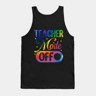 groovy teacher mode off Last Day Of School Summer Break Tank Top